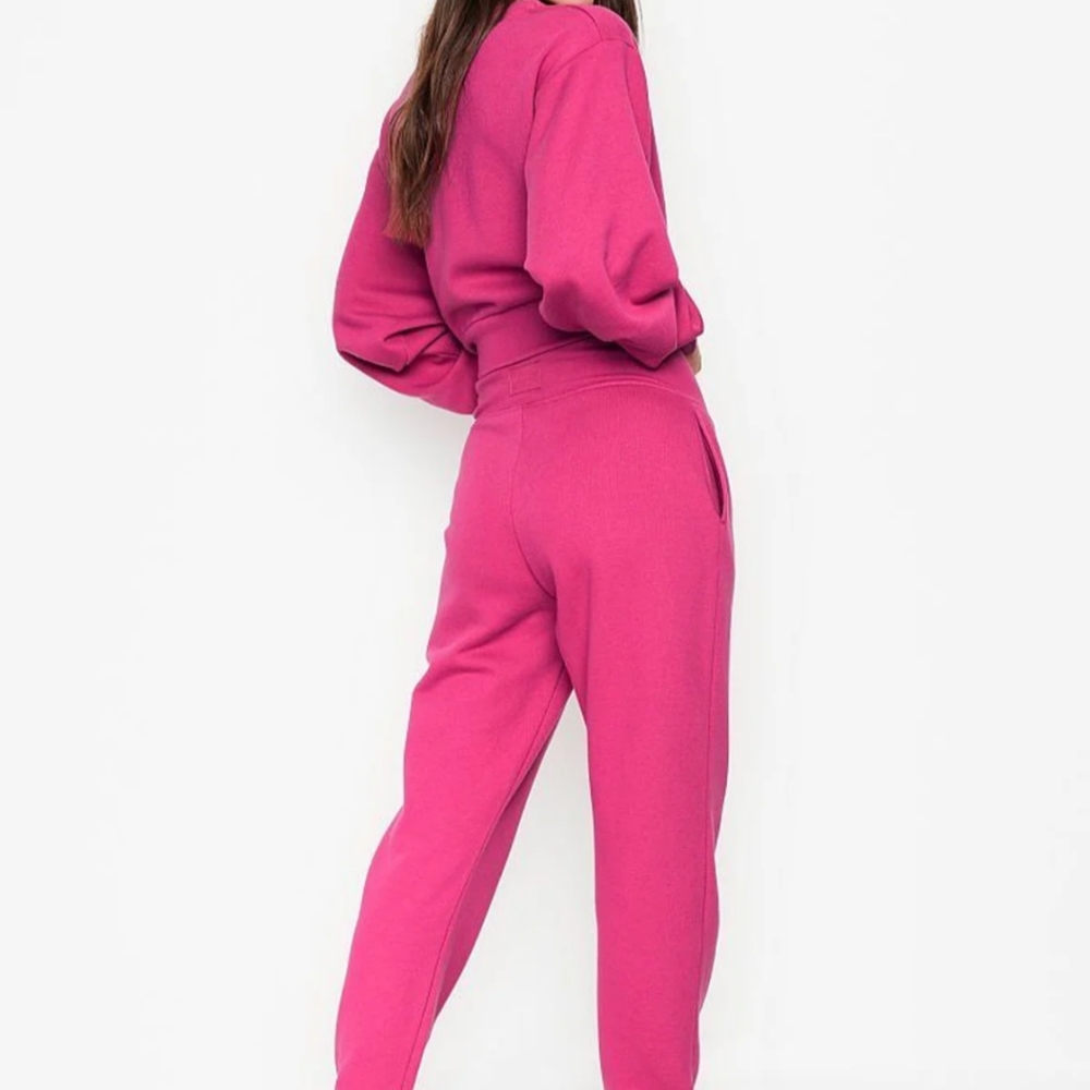 VS Jogger Set Cotton Fleece Lace Up Top & Bottoms - Picture 2 of 7